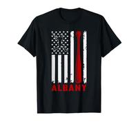 Albany American Flag Baseball Lover Patriotic USA Albany Value Graphic T-Shirt