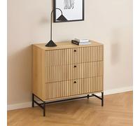 Albany Chest - 3 Drawer - Ribbed Oak