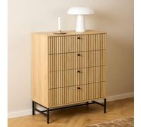Albany Chest - 4 Drawer - Oak Ribbed