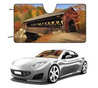 Albany Covered Bridge Car Windshield Sun Shade Keep Car Interior Cool 51"x28" Folding Front Window Sun Shade, Heat Shield for SUV, Truck, Blocks UV