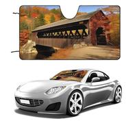 Albany Covered Bridge Car Windshield Sun Shade Keep Car Interior Cool 55"x30" Folding Front Window Sun Shade, Heat Shield for SUV, Truck, Blocks UV