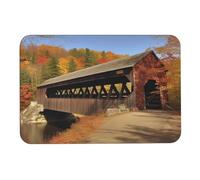 Albany Covered Bridge Diatom Mud Bath Mats Absorbs Moisture and Dirt,Door Mat with Non-Slip Rubber Backing,Floor Mat Fit Under Door, for Bathroom Floor, Tub, Shower, Sink