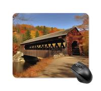 Albany Covered Bridge Mouse Pad with Stitched Edge, Premium Mousepad Washable Cloth, Non-SlipRubber Mouse Mat Perfect Design for Gaming, Laptop, Office Work