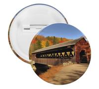 Albany Covered Bridge Tinplate Badge Personalized Round Brooch Large Craft Button Suitable for Teachers, Nurses, Doctors, Staff, Party Gift Accessories, 1Pcs, Plastic, plastics