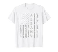 Albany, Georgia, American Flag Value Graphic T-Shirt, Men, White, M
