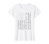 Albany, Georgia, American Flag Value Graphic T-Shirt, Women, White, M
