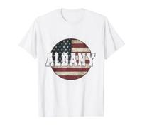 Albany Georgia, Vintage American Flag Value Graphic T-Shirt, Men, White, M