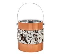 Albany Ice Bucket, Cowhide/Copper, Stainless Steel