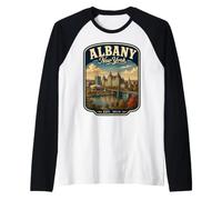 Albany New York Vacation Moving to Albany Family Trip Raglan Baseball Tee