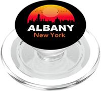 Albany New York Vintage Sunset Retro City State USA PopSockets PopGrip for MagSafe