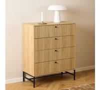 Albany Oak Ribbed 4 Drawer Chest