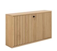 Albany Oak Ribbed Flip Down Door Shoe Cabinet