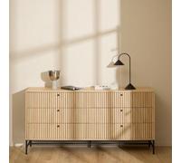 Albany Oak Ribbed Wide 6 Drawer Chest