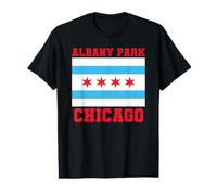 Albany Park Chicago Illinois Flag Loop Downtown 773 312 Value Graphic T-Shirt