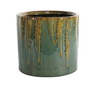 Albany Reactive Glaze Fern Print Planter (H19 X W21Cm)