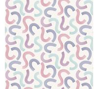 Holden Decor Curly Confetti Aqua / Lilac / Pink Children's Wallpaper, Pink