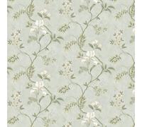 Rasch Dancing Iris Duck Egg Wallpaper, Blue