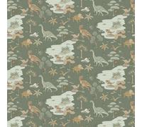Holden Decor Dino Zoo Green Children's Wallpaper, Green