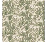 Vymura Palm Leaf Wallpaper Fine Décor Textured Heavyweight Vinyl Tropical Green Glitter, Green