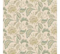 Belgravia Maya Trail Vinyl Wallpaper - Modern Wallpaper for Living Room, Bedroom, Fireplace - Decorative Luxury Floral Wall Paper with Leaves & Flower Pattern (Sage/Cream)