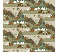 Holden Decor Prehistoric Green/Orange Wallpaper 10m x 53cm, Multi