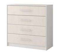 albany wooden chest of 4 drawers in silk and white