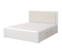albany wooden divan king size bed in silk and white with led