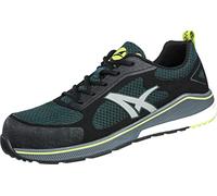 Albatros AER58 Low Work Shoes Safety Shoes S1P ESD HRO SRC Fibreglass Cap Breathable Non-Slip Metal Free Men, black green, 10 UK