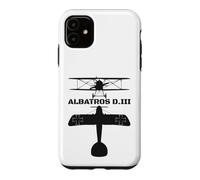 Albatros D.III Silhouette WW1 Biplane Fighter Plane Diagram Case for iPhone 11