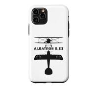 Albatros D.III Silhouette WW1 Biplane Fighter Plane Diagram Case for iPhone 11 Pro