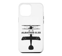 Albatros D.III Silhouette WW1 Biplane Fighter Plane Diagram Case for iPhone 12 Pro Max