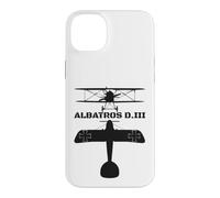 Albatros D.III Silhouette WW1 Biplane Fighter Plane Diagram Case for iPhone 14 Plus