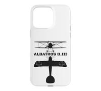 Albatros D.III Silhouette WW1 Biplane Fighter Plane Diagram Case for iPhone 15 Pro Max