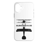 Albatros D.III Silhouette WW1 Biplane Fighter Plane Diagram Case for iPhone 16 Plus
