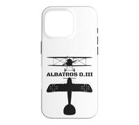 Albatros D.III Silhouette WW1 Biplane Fighter Plane Diagram Case for iPhone 16 Pro