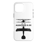 Albatros D.III Silhouette WW1 Biplane Fighter Plane Diagram Case for iPhone 16 Pro Max