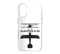 Albatros D.III Silhouette WW1 Biplane Fighter Plane Diagram Case for iPhone 17