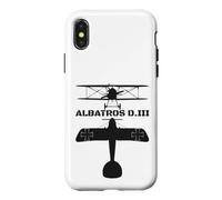 Albatros D.III Silhouette WW1 Biplane Fighter Plane Diagram Case for iPhone X/XS