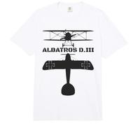 Albatros D.III Silhouette WW1 Biplane Fighter Plane Diagram Comfort Colors Adult Heavyweight T-Shirt
