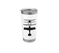 Albatros D.III Silhouette WW1 Biplane Fighter Plane Diagram Stainless Steel Insulated Tumbler