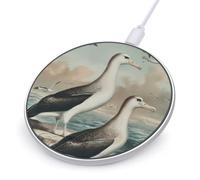 Albatross on The Rock Fast Portable Charger 10W Compact | Round Phone Charging Station Pad for Travel Work