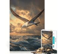 Albatross Seabird in Flight Jigsaw Puzzles for Teenagers 1000 Recreational Game Firm Edge Pattern Assemble Perfect Art (50x75cm)
