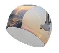Albatross Swim Cap High Elasticity Anti Slip Waterproof Comfortable Swim Hat Bathing Cap for Men Women