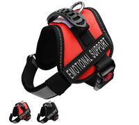 ALBCORP Emotional Support Dog Vest - Reflective Harness - Woven Nylon, Comfy Mesh Padding - Sizes from XXS to XL - Emotional Support Dog Patches Included. Red, XXS