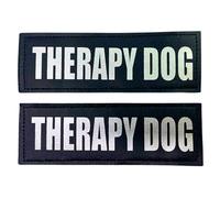 Albcorp Reflective Therapy Dog Patches with Hook Backing for Service Animal Vests/Harnesses Large (6 X 2) Inch