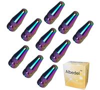 Albedel 10 Pcs Fantasy Colorful MTB PRESTA Bike Bicycle Road Racing Coloured Metal Anodized Machined Aluminum Alloy Tire French Style Valve Cap Dust Covers