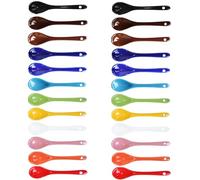 Albedel 2 pcs of Each 12 Color Porcelain Egg Spoons Ceramic Spoons 4.7 inch Coffee Dessert Yogurt Tea Milky Tea