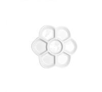 Albedel 3.4" Diameter Flower Paint Palette Glazed Watercolor Painting Mixing Ceramic Palette