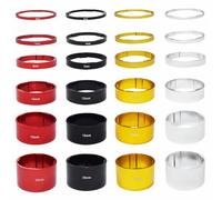 Albedel 4 Sets Bicycle Headset Stem Washer Spacer 2/3/5/10/15/20mm Fits 1-1/8" (28.8mm) heads steerer tubes for MTB Road Bike Aluminium Alloy Black Red Gold Silver