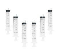 Albedel 6 pcs 30ML/CC Plastic Syringe Disposable Individual Sealed Wrap Without Needle with Measurement for Scientific Feeding Pets Labs Watering Dispensing